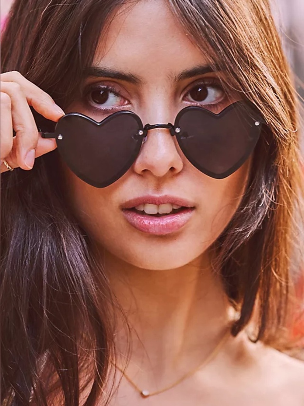 Lot of 2 Free People Heart-Shaped Boho Chic Retro Lana Del Rey Y2K Sunglasses